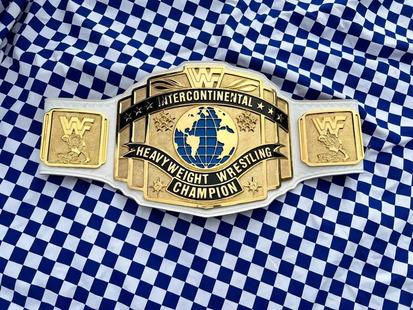 White Intercontinental Championship Belt Replica | 6MM CNC Plates | 24K Gold Finish | Real Leather Strap | Jericho Tribute