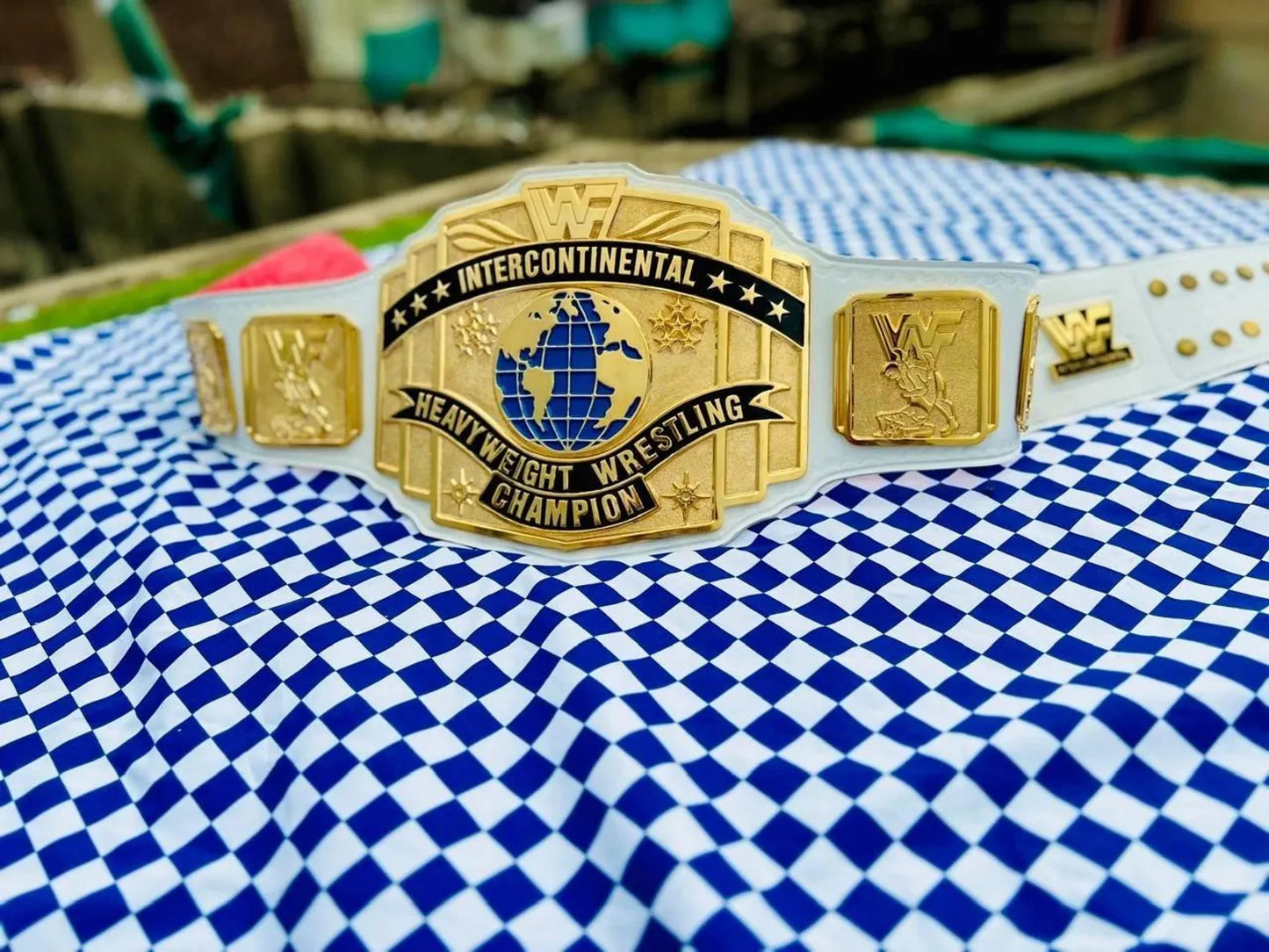 White Intercontinental Championship Belt Replica | 6MM CNC Plates | 24K Gold Finish | Real Leather Strap | Jericho Tribute
