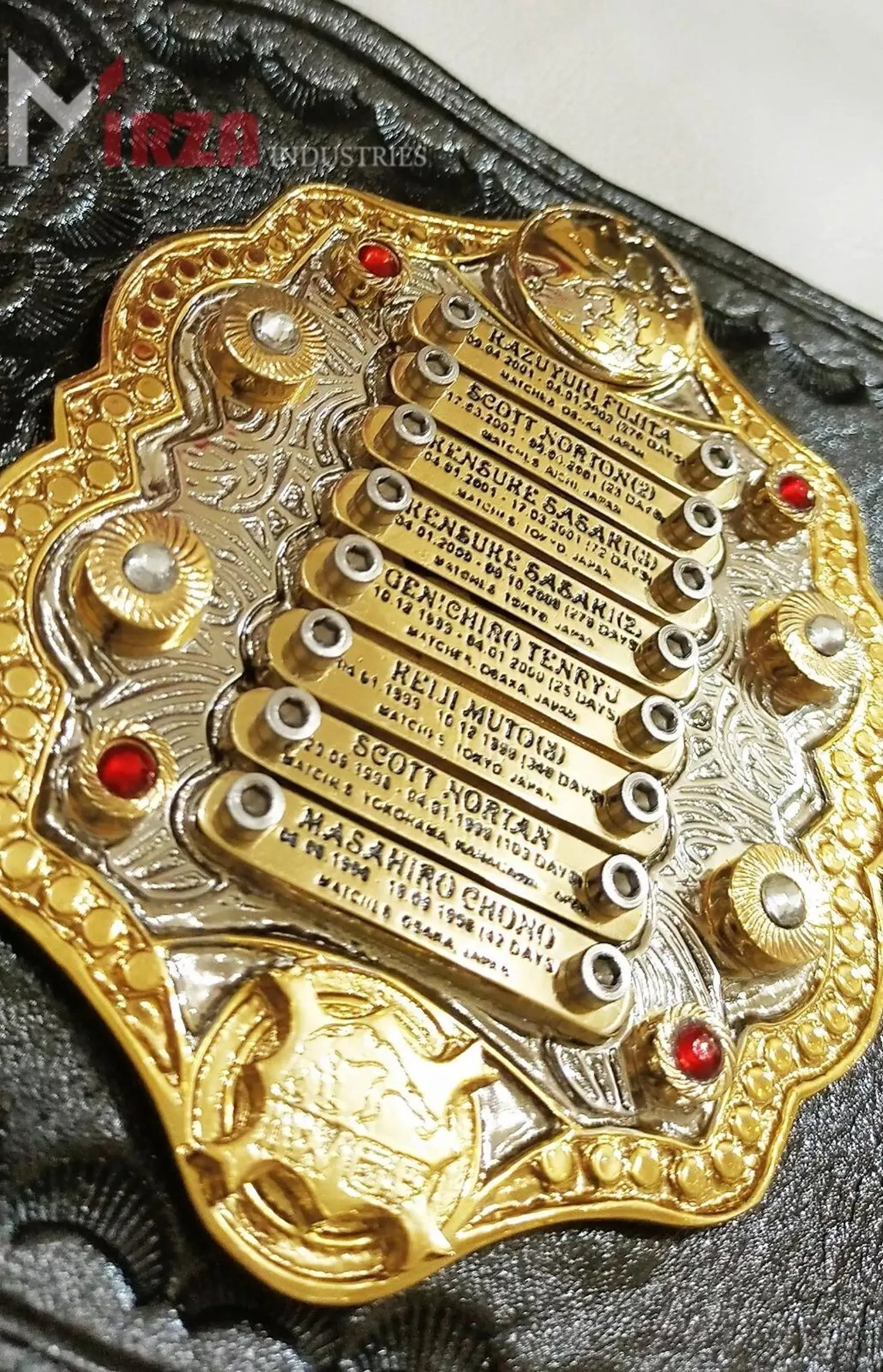 IWGP V4 Heavyweight Championship Belt Replica | 2MM, 4MM, 6MM & 8MM Stacked Brass Plates | Japanese Pro Wrestling Title | Fan Collectible