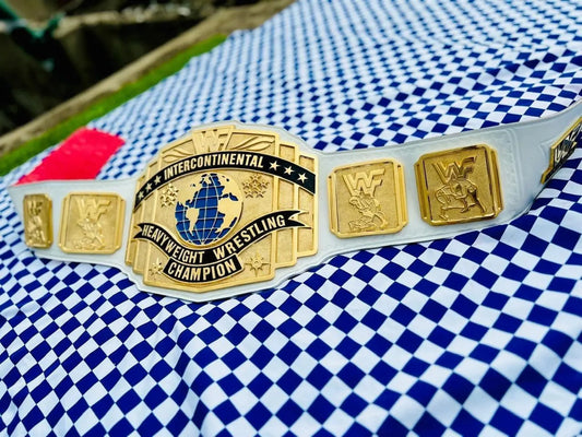 White Intercontinental Championship Belt Replica | 6MM CNC Plates | 24K Gold Finish | Real Leather Strap | Jericho Tribute