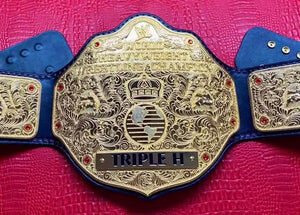 WWE World Heavyweight Championship Belt – CNC Made Replica with Custom “TRIPLE H” Nameplate by QA Belts - Image 3