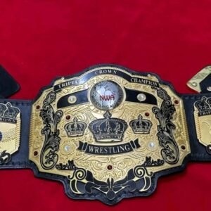 NWA Tripe Crown Wrestling Championship Belt IN 4MM Zinc 24KT Gold plated - Image 3
